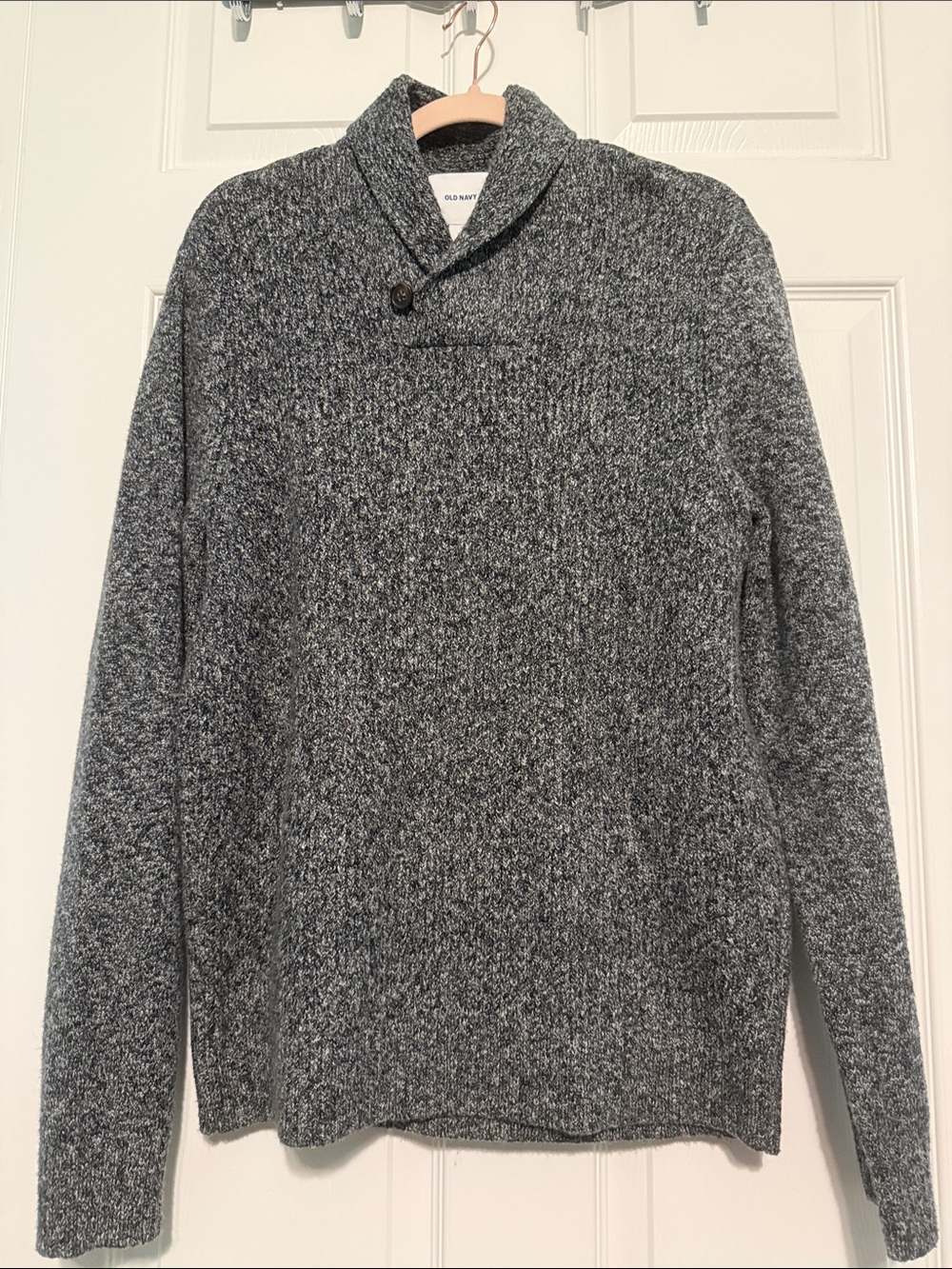 Old Navy Men’s Shawl Collar Cardigan Sweater in Charcoal Gray